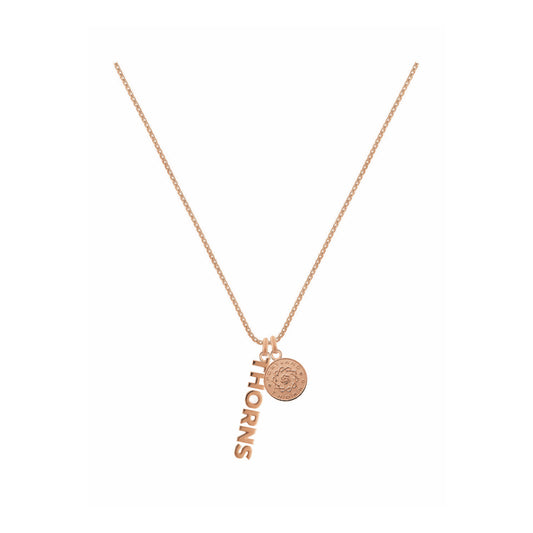 Thorns Layered Rose Gold Nameplate Charm Necklace
