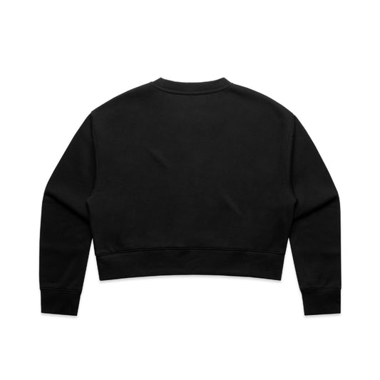 Thorns Black Mini Logo Women's Fleece Crew Crop Sweatshirt