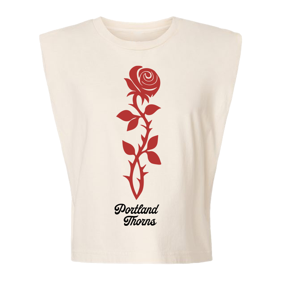 Thorns Cream Rose Unisex Cropped Tank